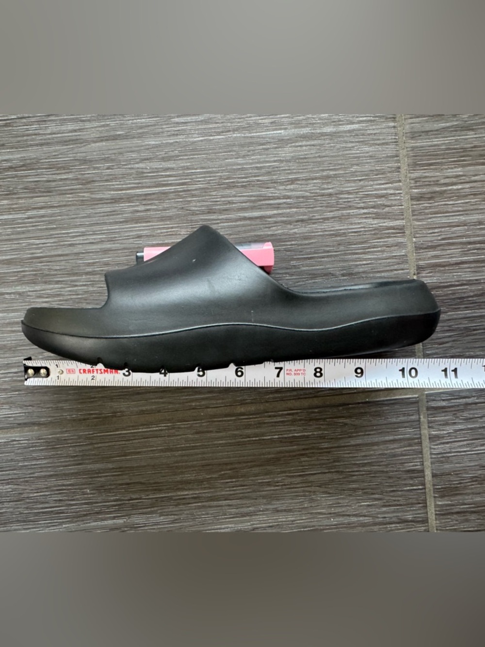 Package of 2 pairs. ASOS Men's Slide Sandals in Charcoal and Black. - Picture 2 of 7